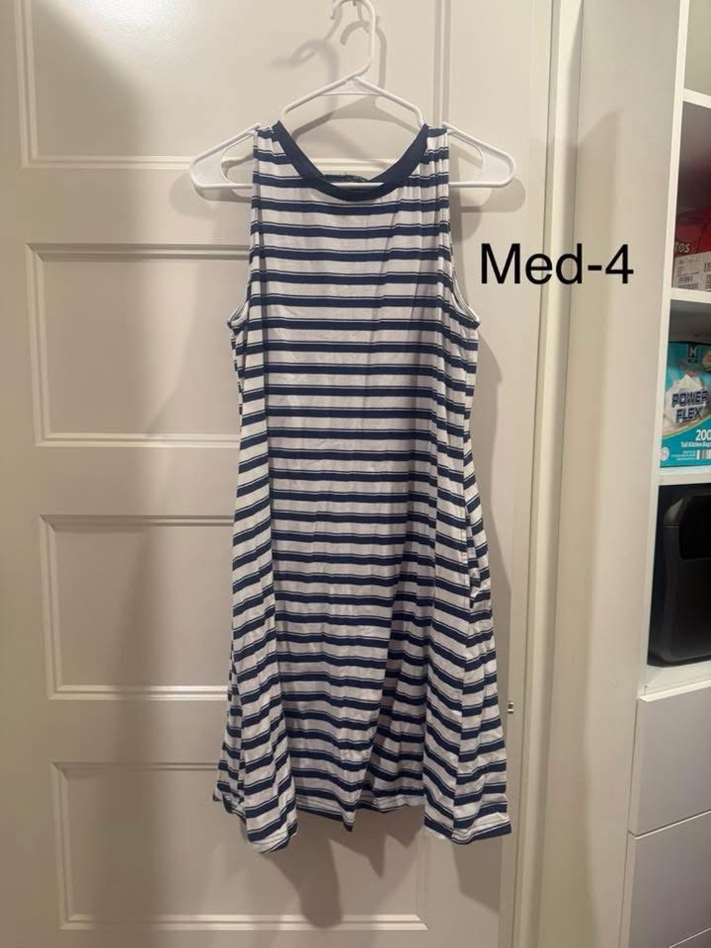 Striped Navy & White Midi Tank Dress